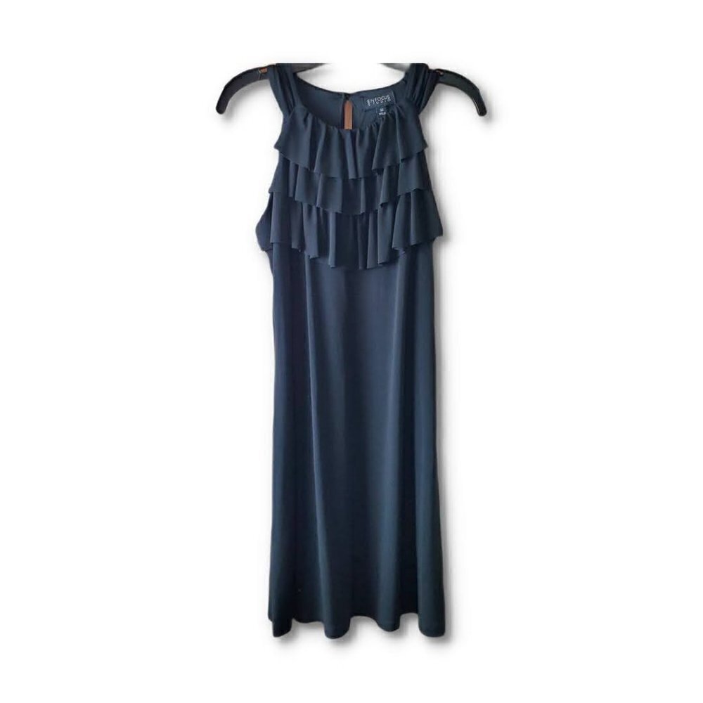 🏆301 Enfocus Studio Black Ruffle Sleeveless Dress